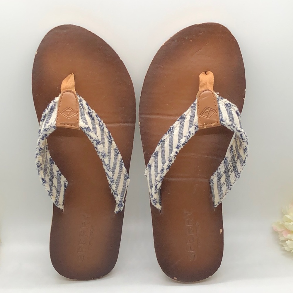 Sperry Top Sider Topsail Mast Stripes Thong Sandals